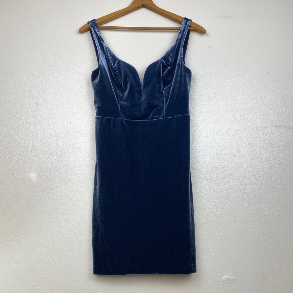 EXPRESS Blue Velvet Mini Dress